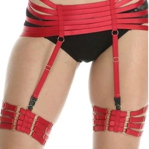 VALENTINO Red Strappy Leg Garters